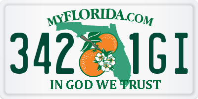 FL license plate 3421GI