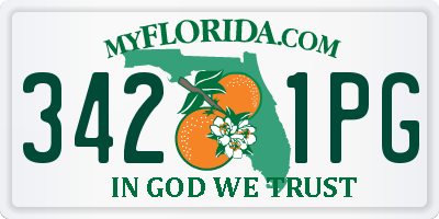FL license plate 3421PG