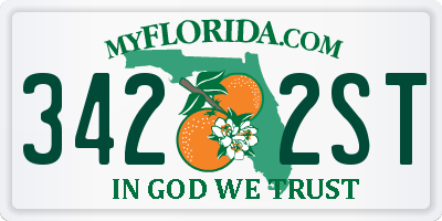 FL license plate 3422ST
