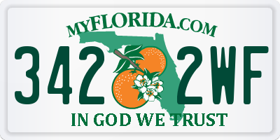 FL license plate 3422WF