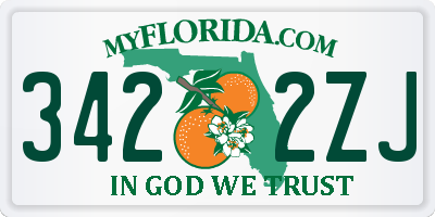 FL license plate 3422ZJ