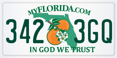 FL license plate 3423GQ