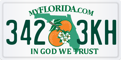 FL license plate 3423KH