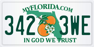 FL license plate 3423WE