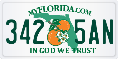 FL license plate 3425AN