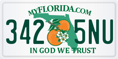 FL license plate 3425NU