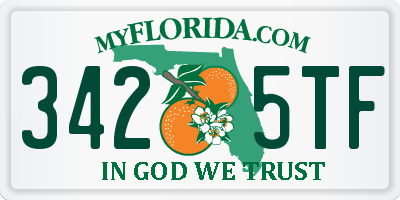 FL license plate 3425TF