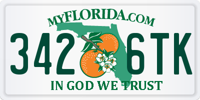 FL license plate 3426TK