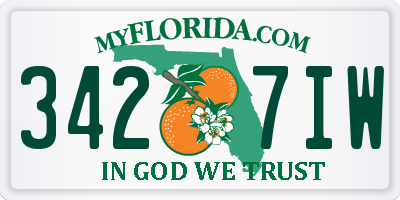 FL license plate 3427IW