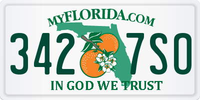 FL license plate 3427SO