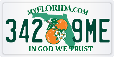 FL license plate 3429ME