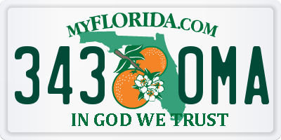 FL license plate 3430MA