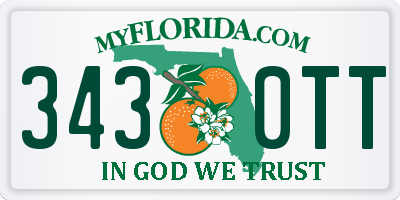 FL license plate 3430TT