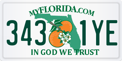 FL license plate 3431YE