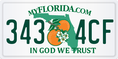 FL license plate 3434CF