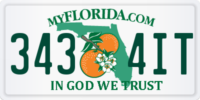 FL license plate 3434IT