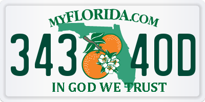 FL license plate 3434OD