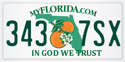 FL license plate 3437SX