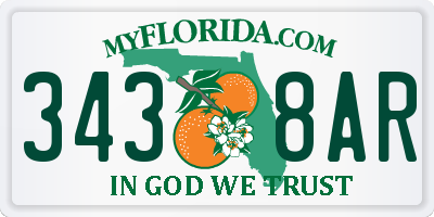 FL license plate 3438AR