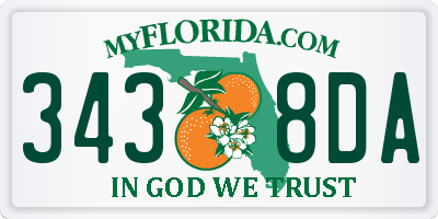FL license plate 3438DA