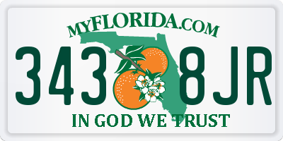 FL license plate 3438JR