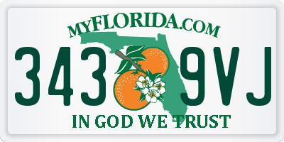 FL license plate 3439VJ