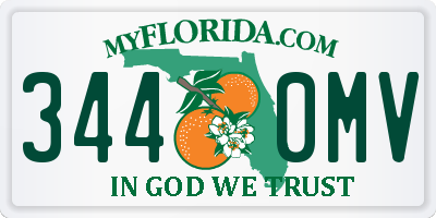 FL license plate 3440MV