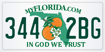 FL license plate 3442BG