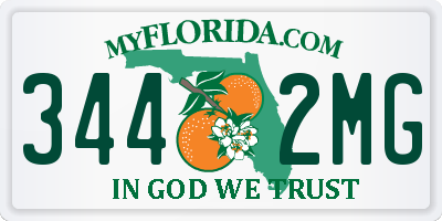 FL license plate 3442MG