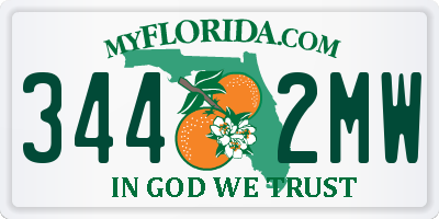 FL license plate 3442MW