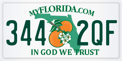 FL license plate 3442QF