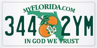FL license plate 3442YM