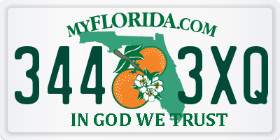 FL license plate 3443XQ