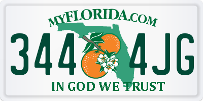 FL license plate 3444JG