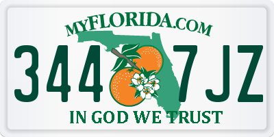 FL license plate 3447JZ