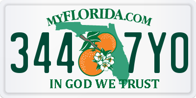 FL license plate 3447YO