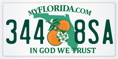 FL license plate 3448SA