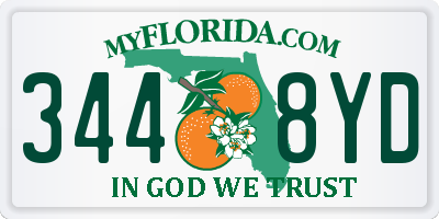 FL license plate 3448YD