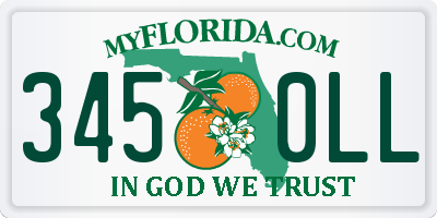 FL license plate 3450LL