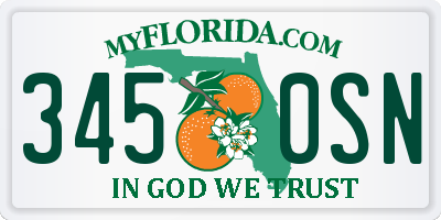 FL license plate 3450SN