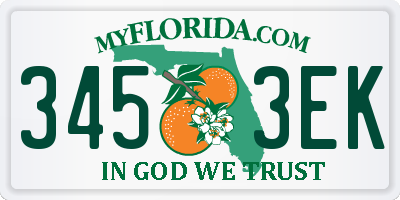 FL license plate 3453EK