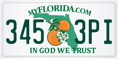 FL license plate 3453PI