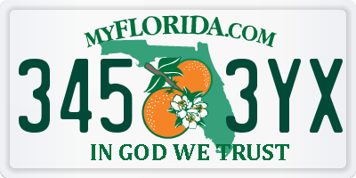 FL license plate 3453YX