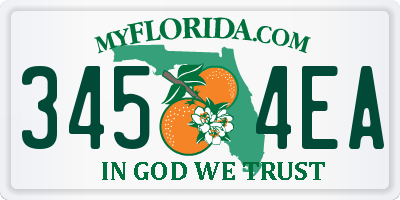 FL license plate 3454EA