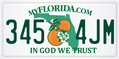 FL license plate 3454JM