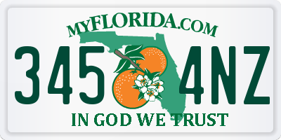 FL license plate 3454NZ