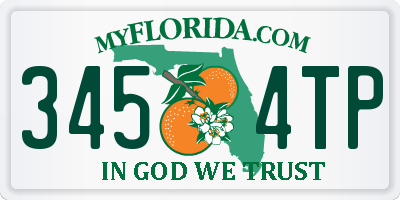 FL license plate 3454TP