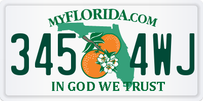FL license plate 3454WJ
