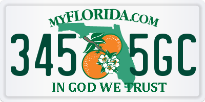 FL license plate 3455GC