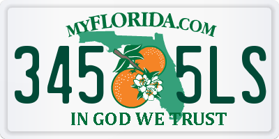FL license plate 3455LS